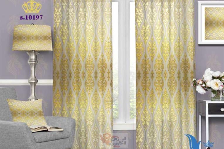 پرده پانچ پذیرایی طرح پتینه داماس